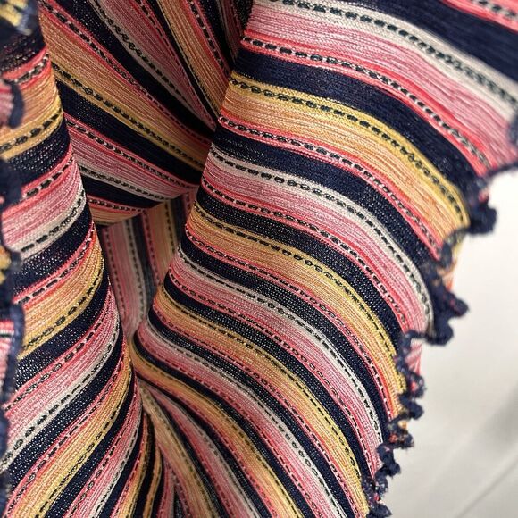 Zara Trafaluc Dress Women's Small Blue Striped Round Neck Long Sleeve Swim Cover - Picture 6 of 8